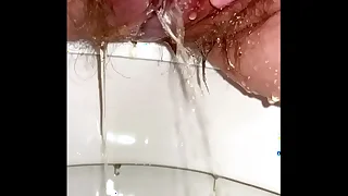 PEE DIARY&period; WELCOME TO MY TOILET&period; A HAIRY PUSSY PEES AND PISS RUNS DOWN HER WHITE THIGHS&period; YOUNG GIRL PISSED SPLASHING&period;