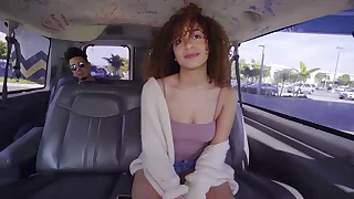 BANGBROS - 18yo Teen Mariah Banks Looking Super Cute&comma; Riding Dick Like Champ In A Dank Van