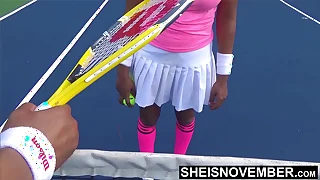 Naive Ebony Tennis Slut Loses Match & Finds Big Cock Inside Her Young Mouth Outdoors And Pussy Indoors&comma; Young Cute Big Booty Ebony Blonde Msnovember on Sheisnovember