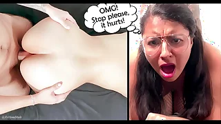 FIRST TIME ANAL&excl; - Very painful anal surprise with a sexy 18 year old Latina college student&period;