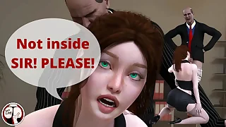 "Shut up" - "PLEASE SIR&excl; I beg you&period; Don'c cum in my pussy"